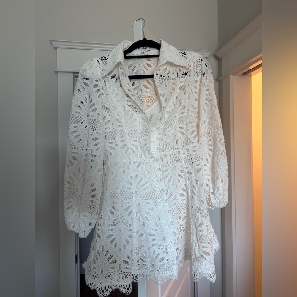 White Lace Dress Revolve - Picture 3 of 3